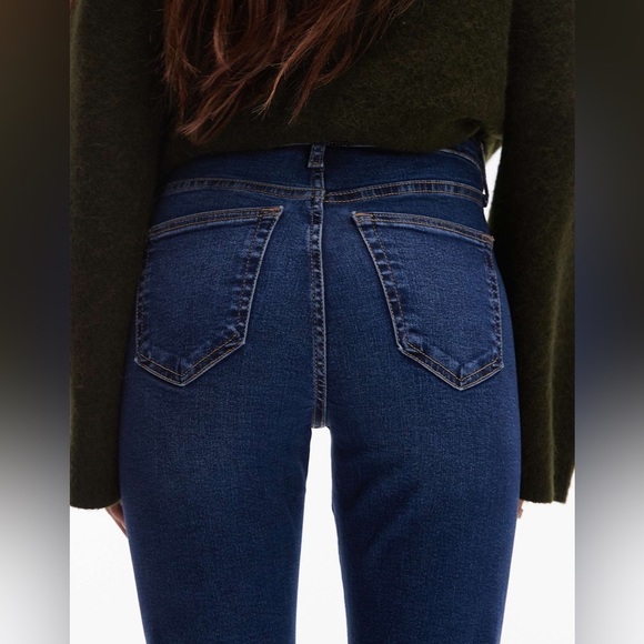 Topshop Jamie Skinny Jeans High Rise Ankle Length Dark Indigo Blue Size 26 - Picture 4 of 16